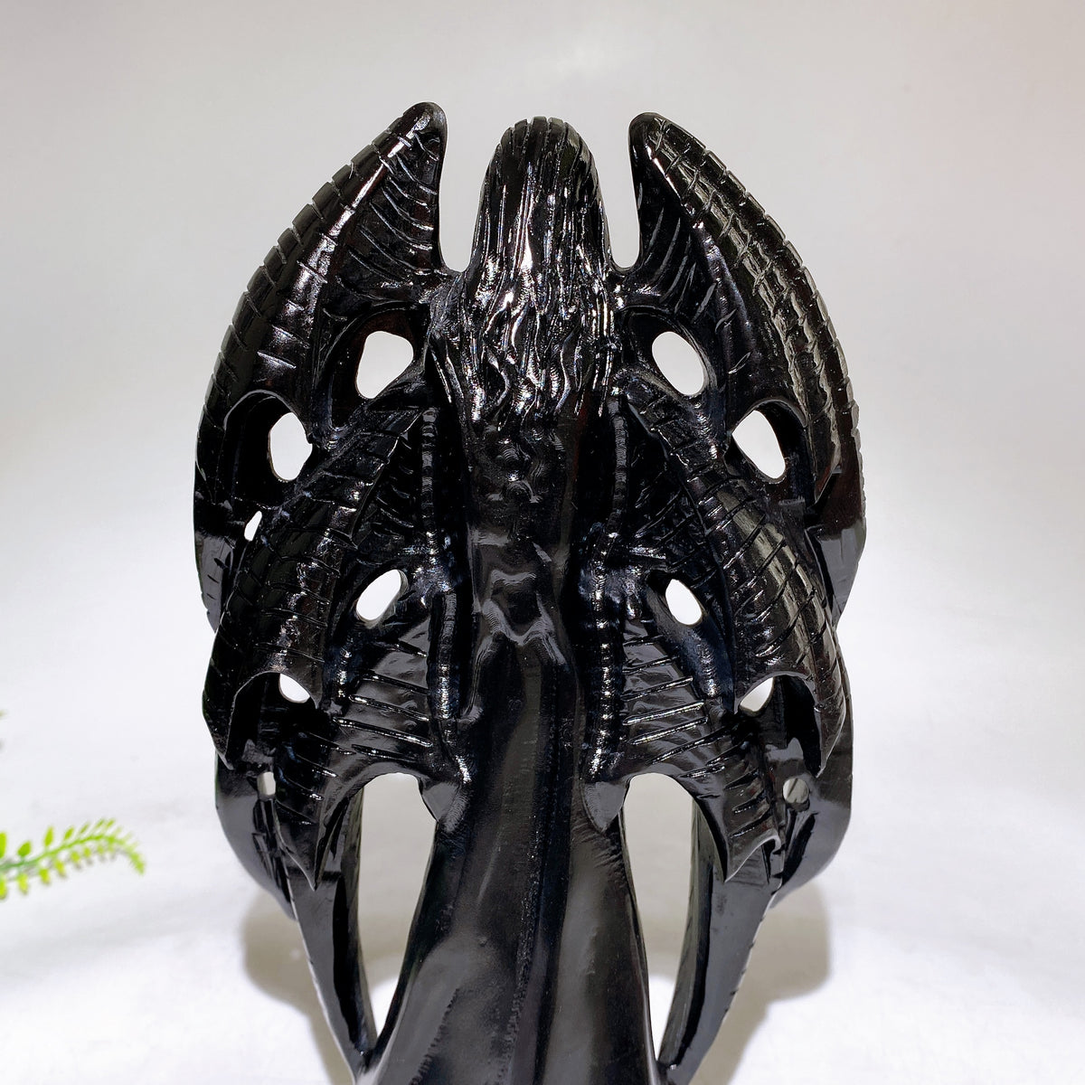 24cm Black Obsididan Seraph Angel Carving Wholesale