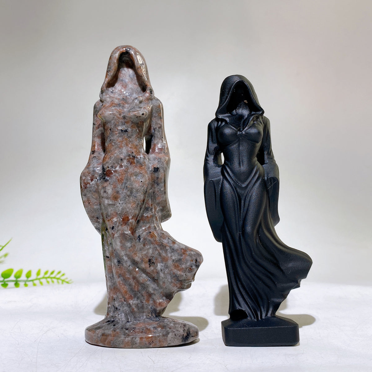 Yooperlite Black Obsidian Hooded Goddess Carving Wholesale
