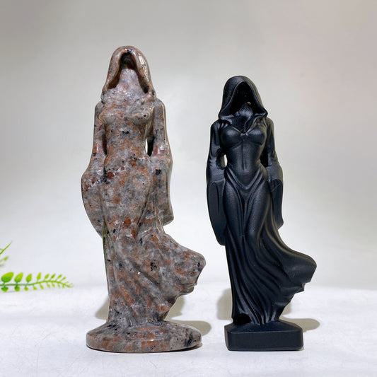 Yooperlite Black Obsidian Hooded Goddess Carving Wholesale