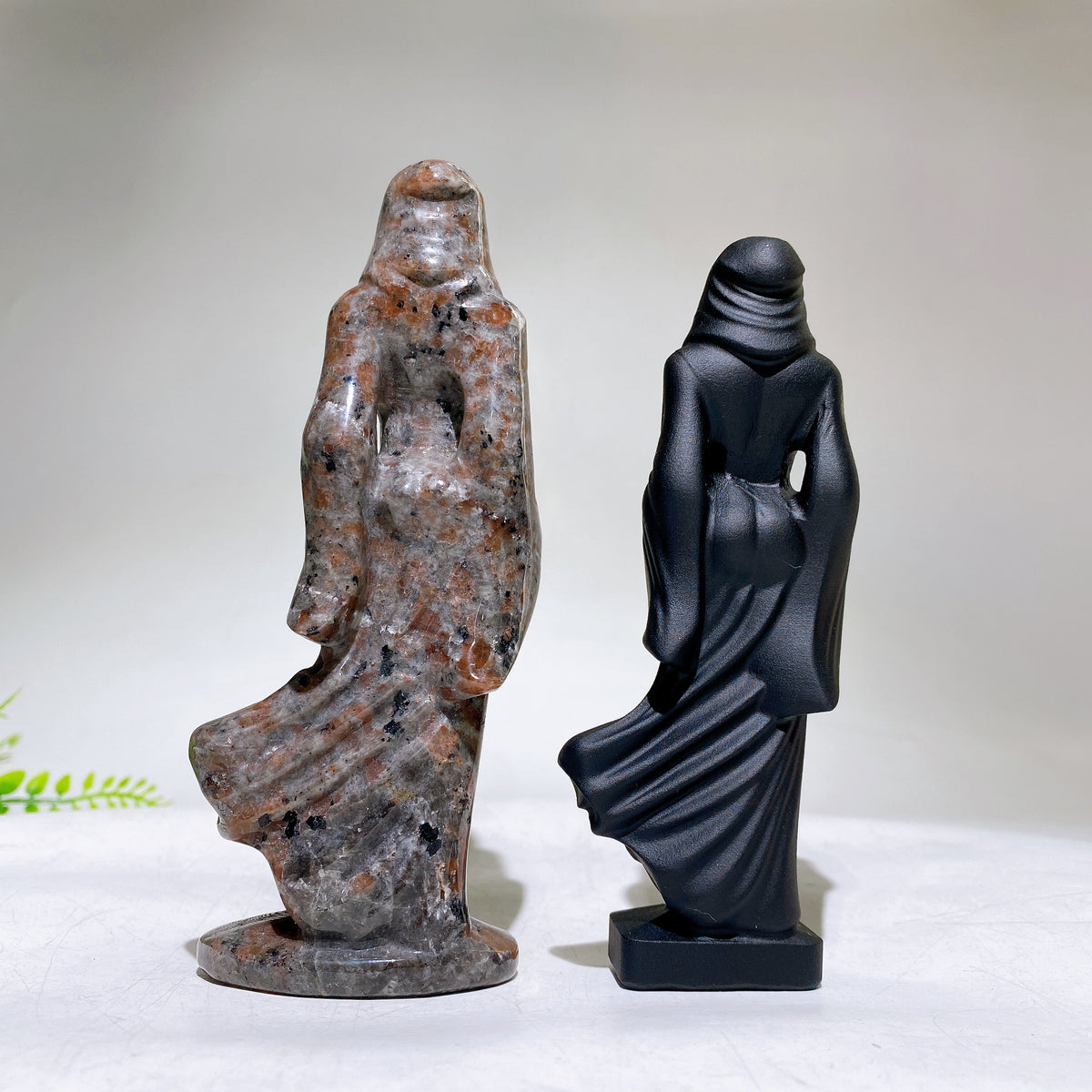 Yooperlite Black Obsidian Hooded Goddess Carving Wholesale