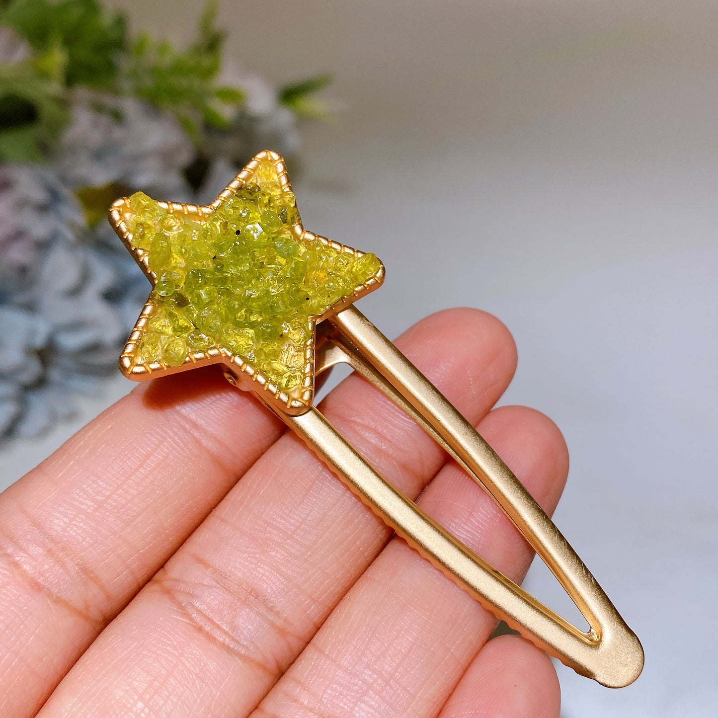 Crystal Chips Round Moon Star Heart Shape Hairpin Crystal Healing Bulk Wholesale