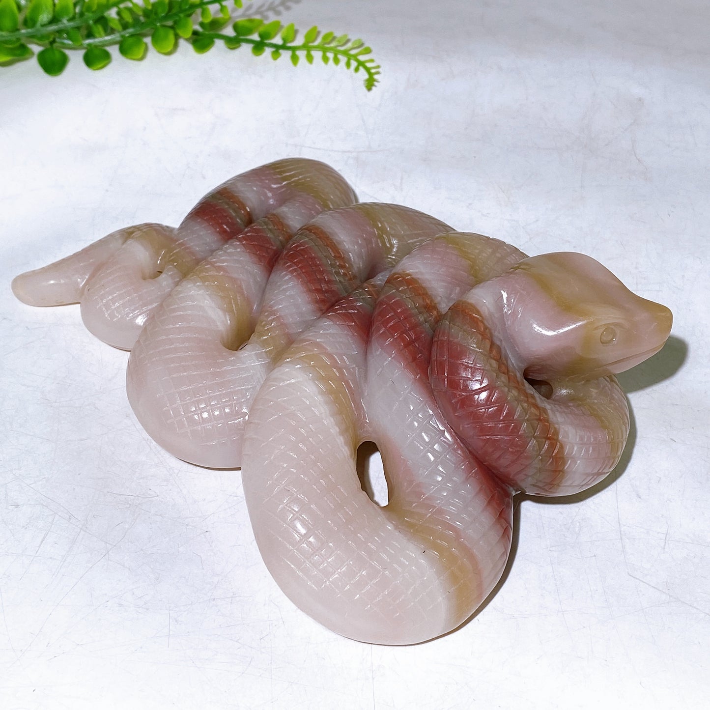 17cm Large Unique Natural Jade Snake Carving Wholesale