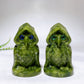 3.2" Black Obsidian Serpentine Owl with Cloark Carving Wholesale