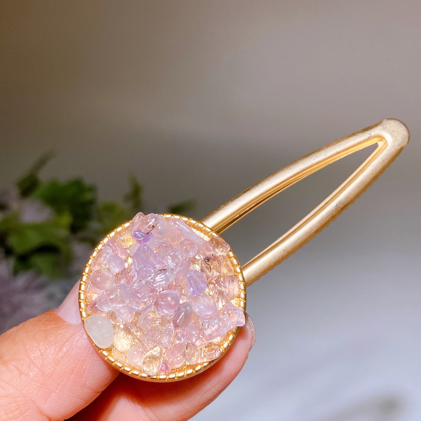 Crystal Chips Round Moon Star Heart Shape Hairpin Crystal Healing Bulk Wholesale