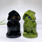 3.2" Black Obsidian Serpentine Owl with Cloark Carving Wholesale