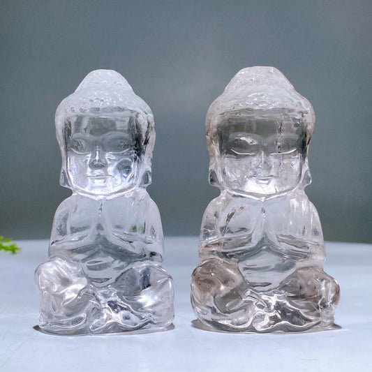 3.1" Clear Quartz Buddha Carving Wholesale New Arrival