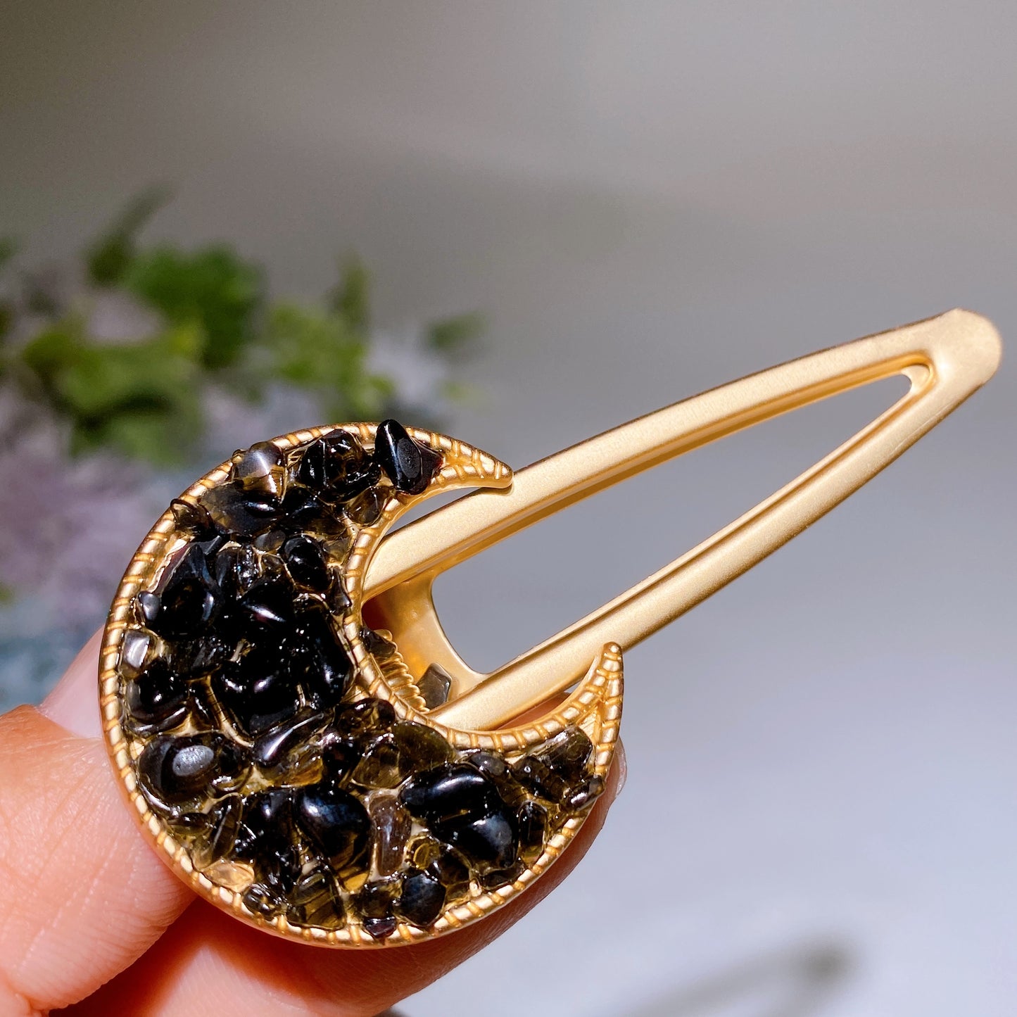 Crystal Chips Round Moon Star Heart Shape Hairpin Crystal Healing Bulk Wholesale