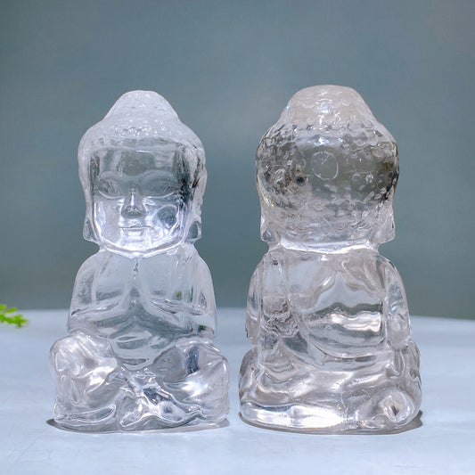 3.1" Clear Quartz Buddha Carving Wholesale New Arrival