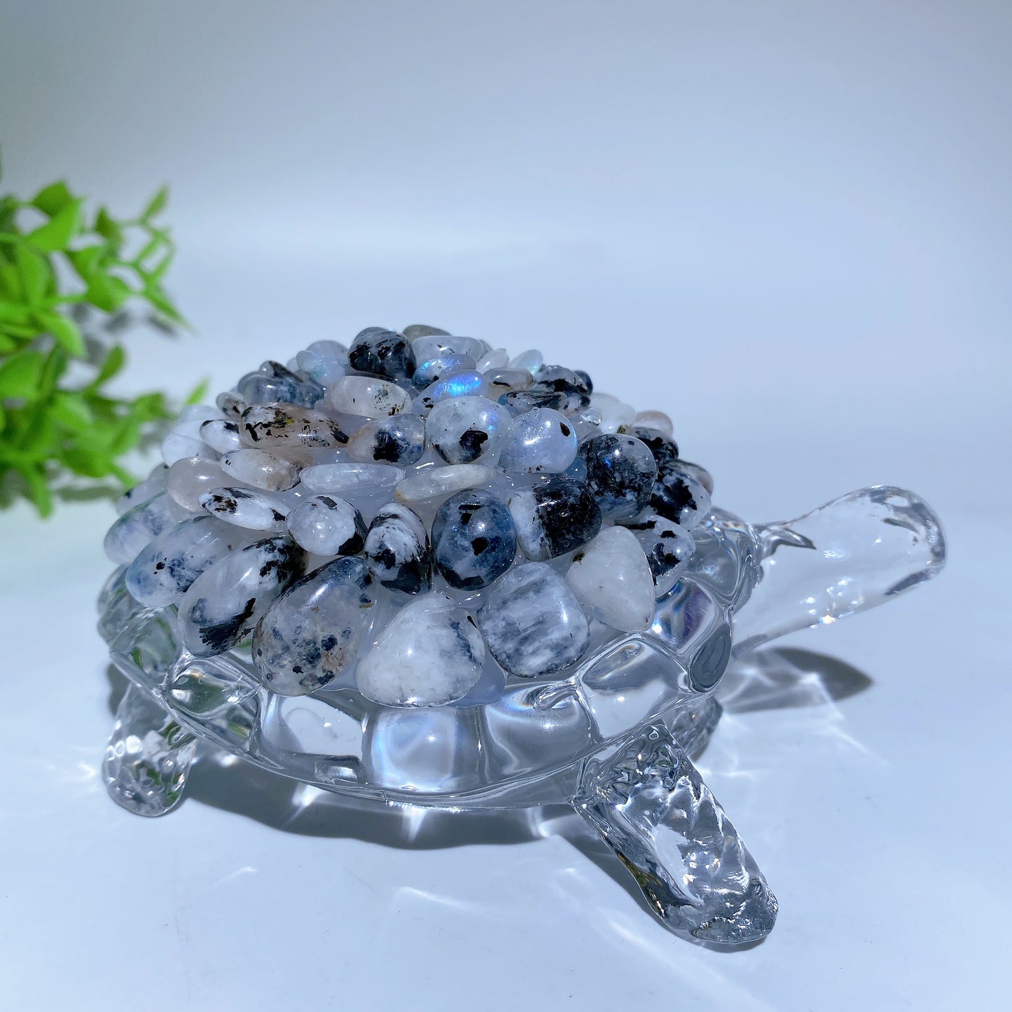 4.5" Crystal Chips Glass Turtle Free Form Bulk Wholesale