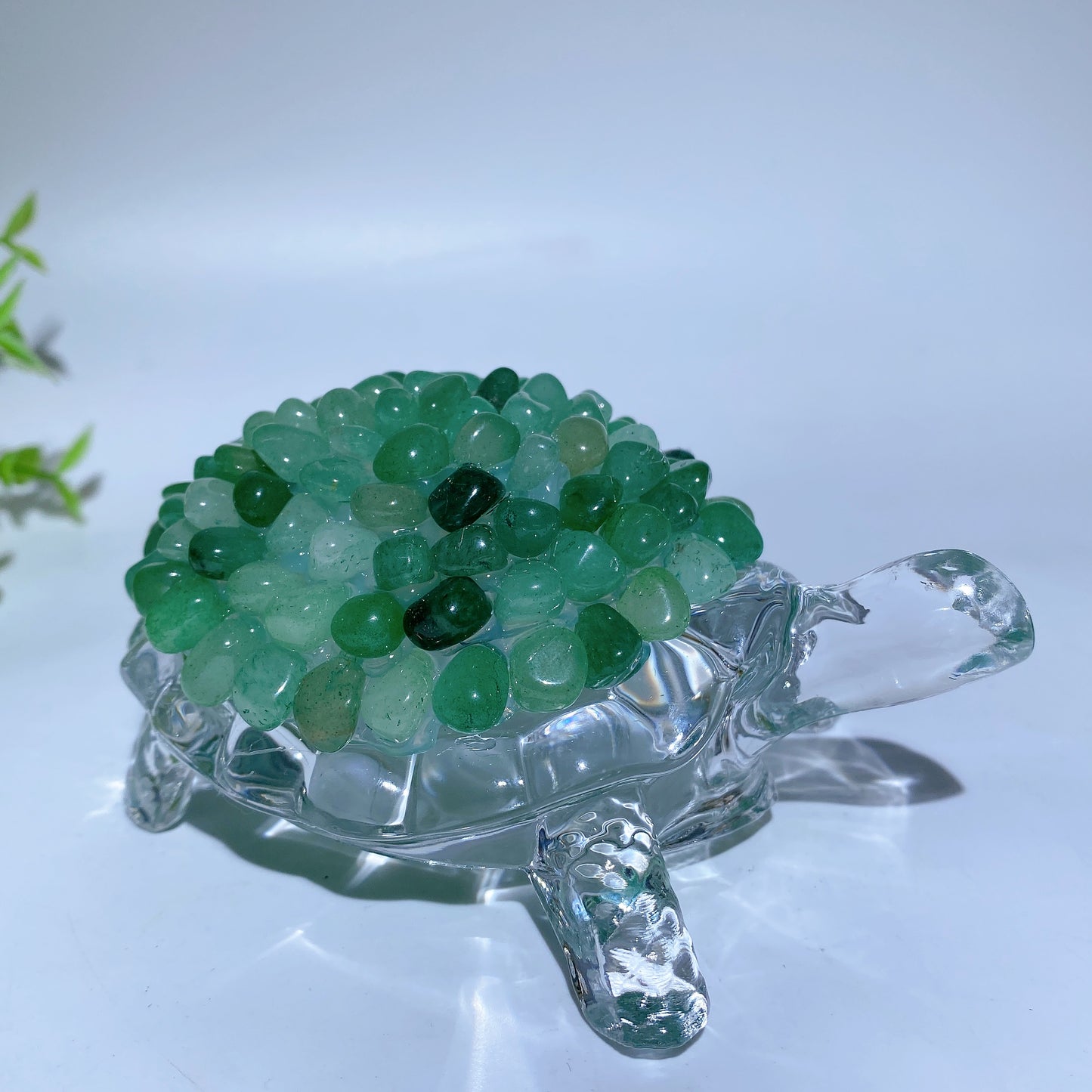 4.5" Crystal Chips Glass Turtle Free Form Bulk Wholesale