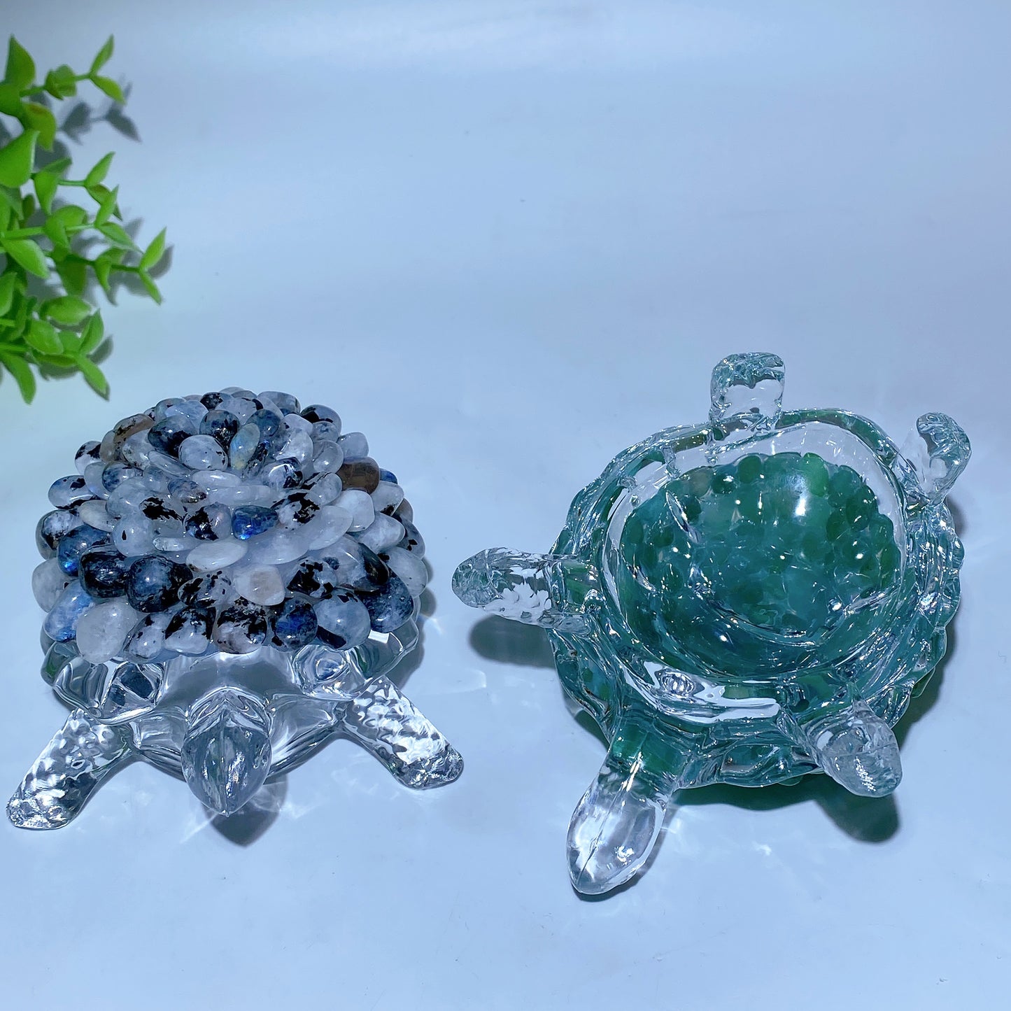 4.5" Crystal Chips Glass Turtle Free Form Bulk Wholesale