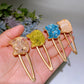 Crystal Chips Round Moon Star Heart Shape Hairpin Crystal Healing Bulk Wholesale