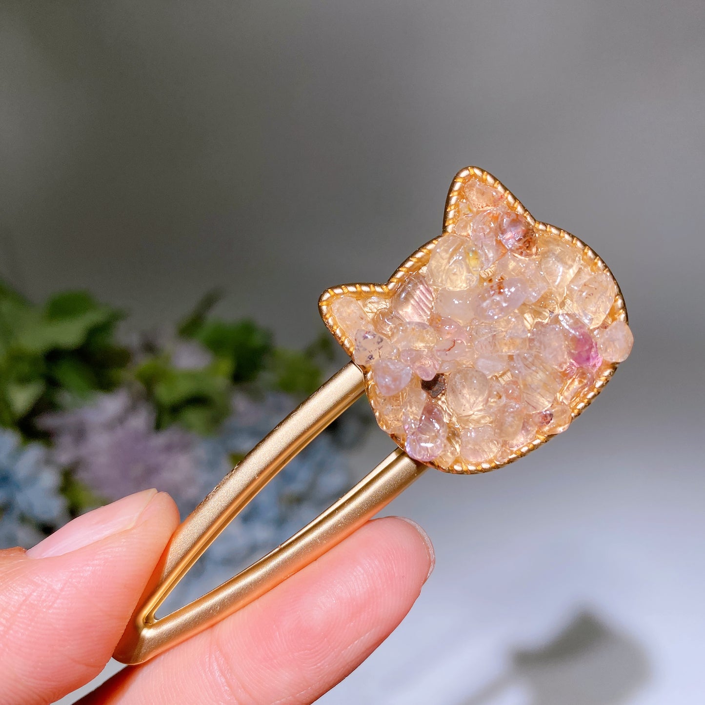 Crystal Chips Round Moon Star Heart Shape Hairpin Crystal Healing Bulk Wholesale