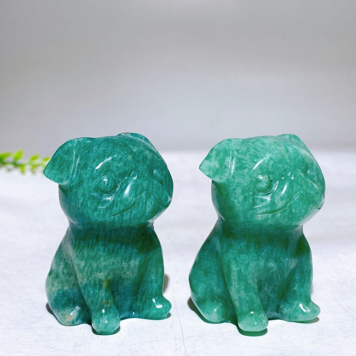 1.9" Natural Amazonite Dog Cat Carving Wholesale New Arrival