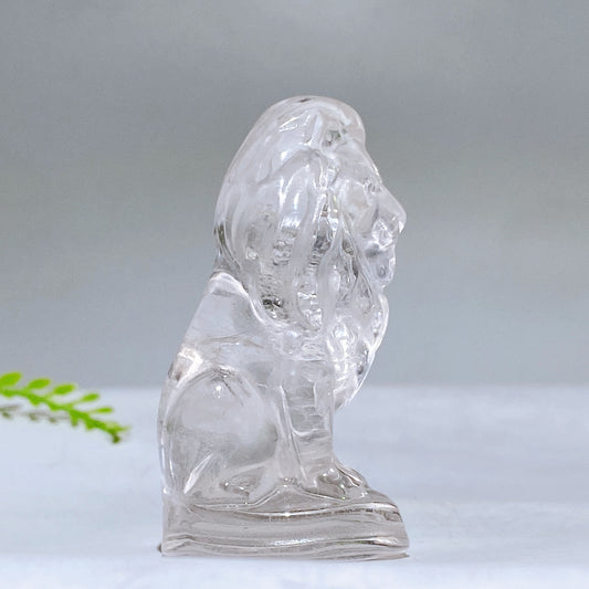 2.4" Natural Clear Quartz Lion Carving Wholesale New Arrival