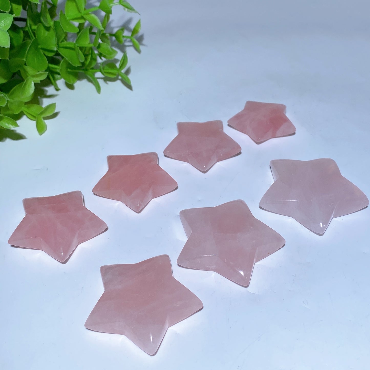 1.4"-2.0" Rose Quartz Star Carvings Crystal Healing Bulk Wholesale