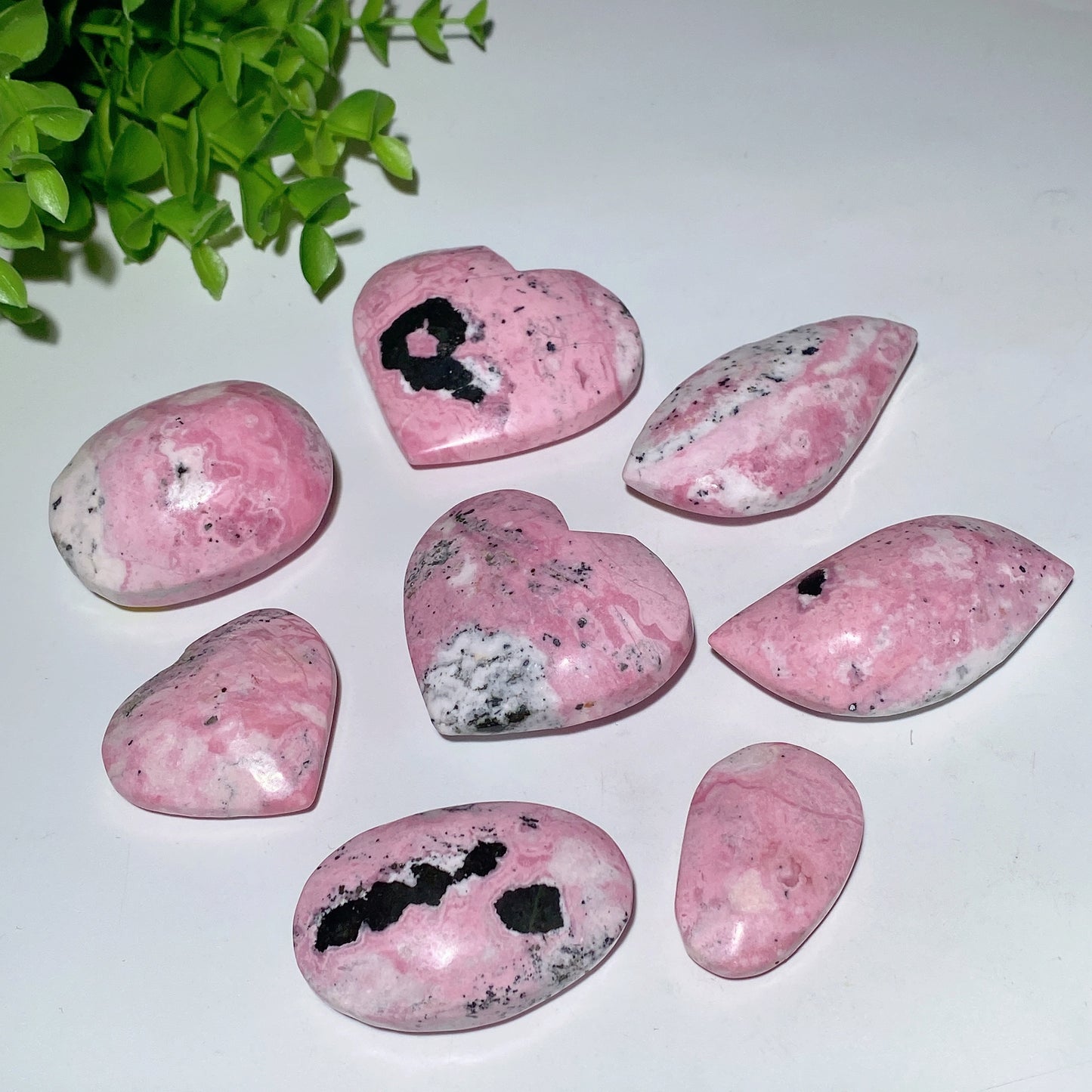 1.5"-2.8" Peru Rhodochrosite Heart Palm Carvings Crystal Healing Bulk Wholesale