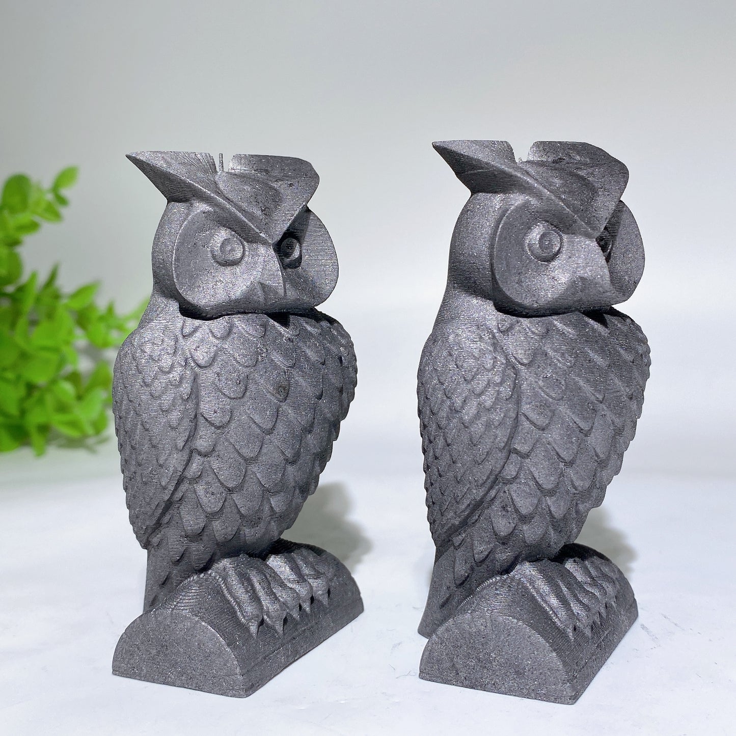 3.3" Schungite Owl Carvings Crystal Healing Bulk Wholesale