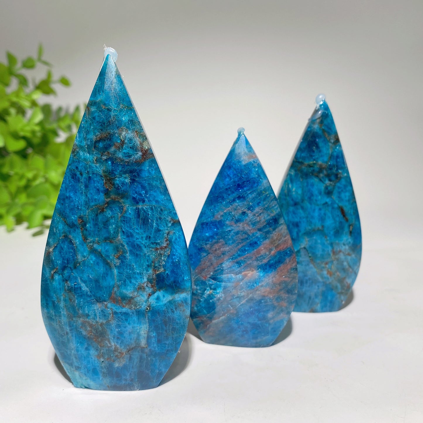 1.5"-4.0" Blue Apatite Heart Free Form Crystal Healing Bulk Wholesale