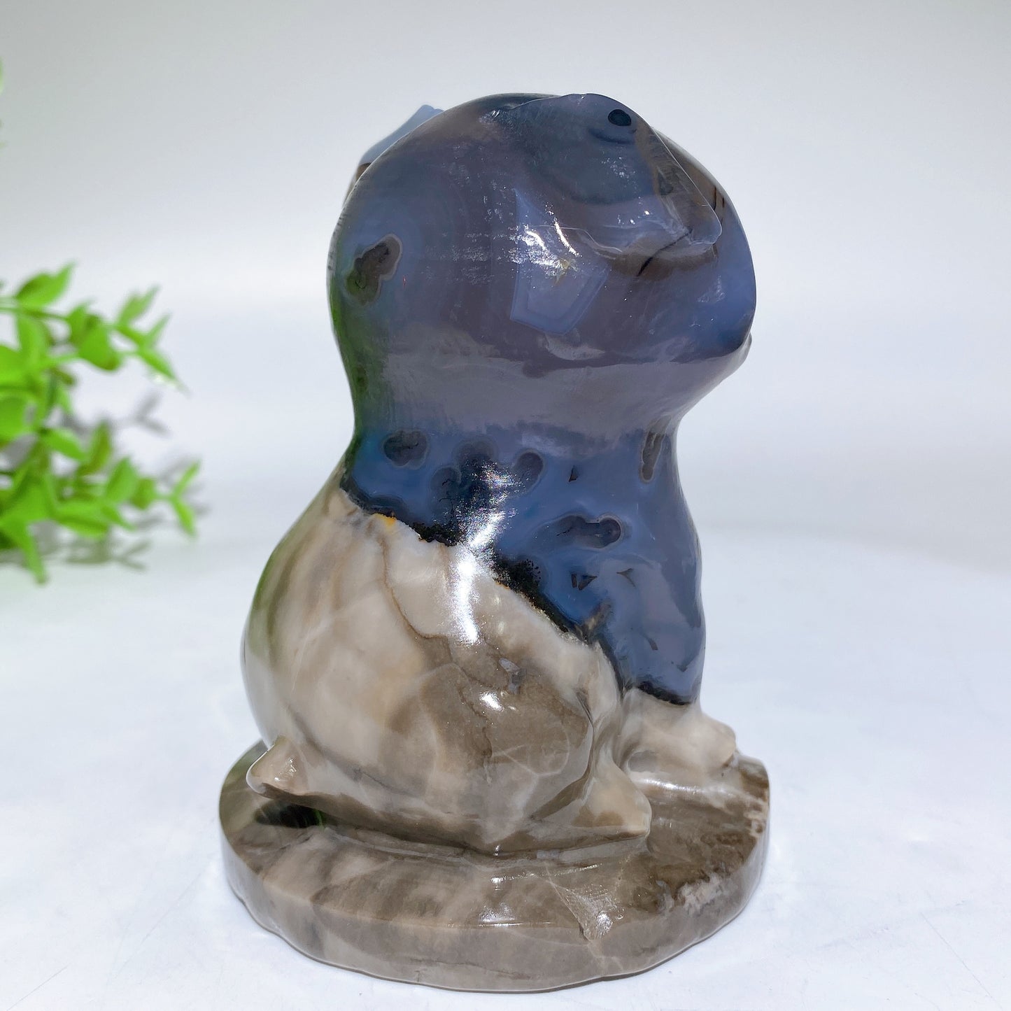 3.8" UV  Reactive Volcanic Agate Pug Dog Carvings Bulk Wholesale