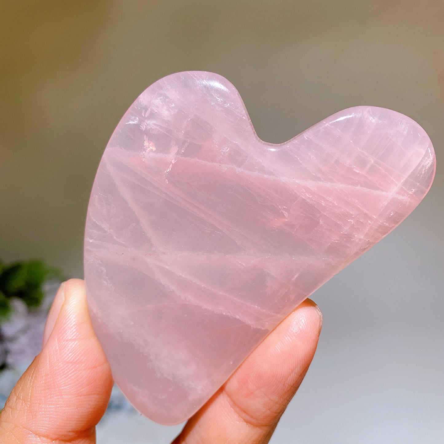 3.1" Rose Quartz Guasha Board Carving Crystal Healing Bulk Wholesale