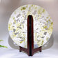 30cm Large Natrual Serpentine Hollowed Dragon Round Plate Carving with Stand Wholesale New Arrival