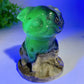 3.8" UV  Reactive Volcanic Agate Pug Dog Carvings Bulk Wholesale