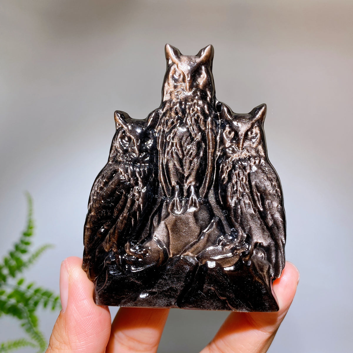 3.1"-3.3" Silver Obsidian Slab Carving Wholesale New Arrival
