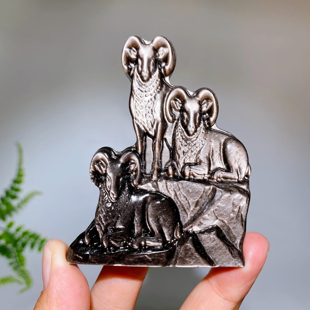 3.1"-3.3" Silver Obsidian Slab Carving Wholesale New Arrival