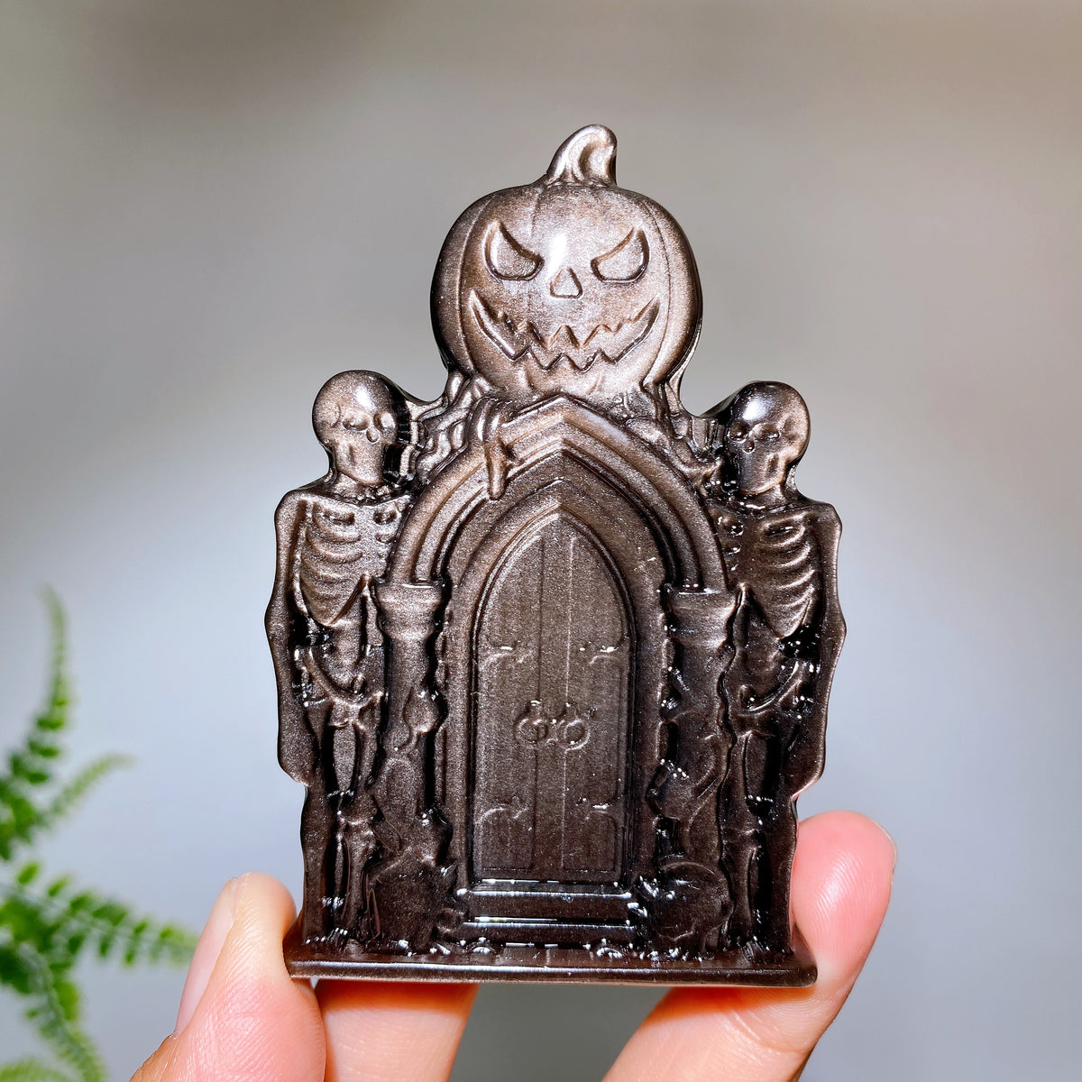 3.1"-3.3" Silver Obsidian Slab Carving Wholesale New Arrival