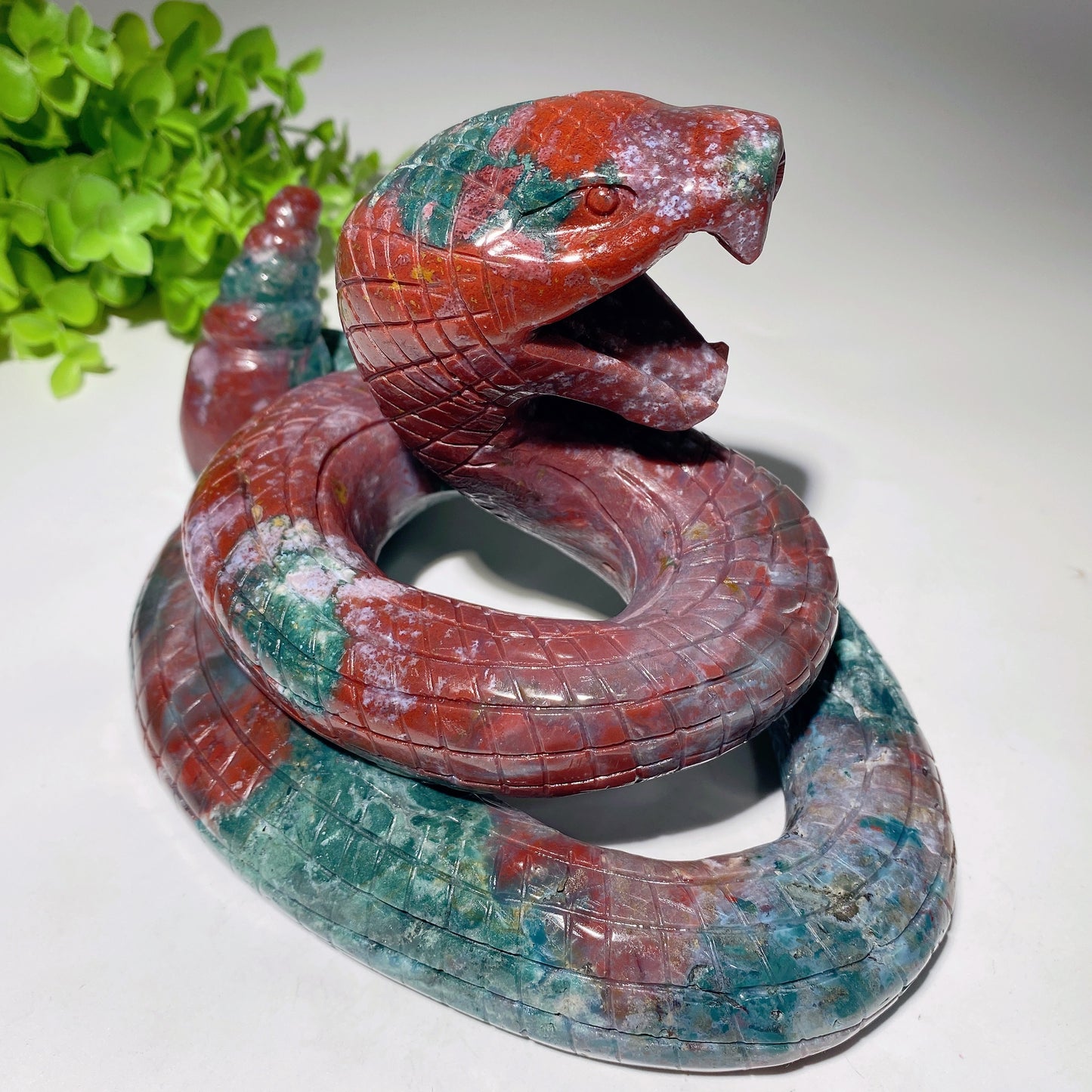 8.5" Large Unique Ocean Jasper Snake Carvings Crystal Healing Bulk Wholesale