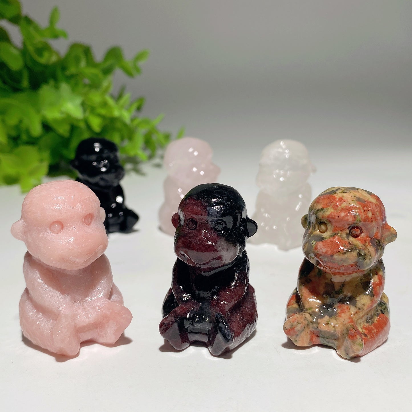 1.5" Mixed Crystal Monkey Carvings Bulk Wholesale