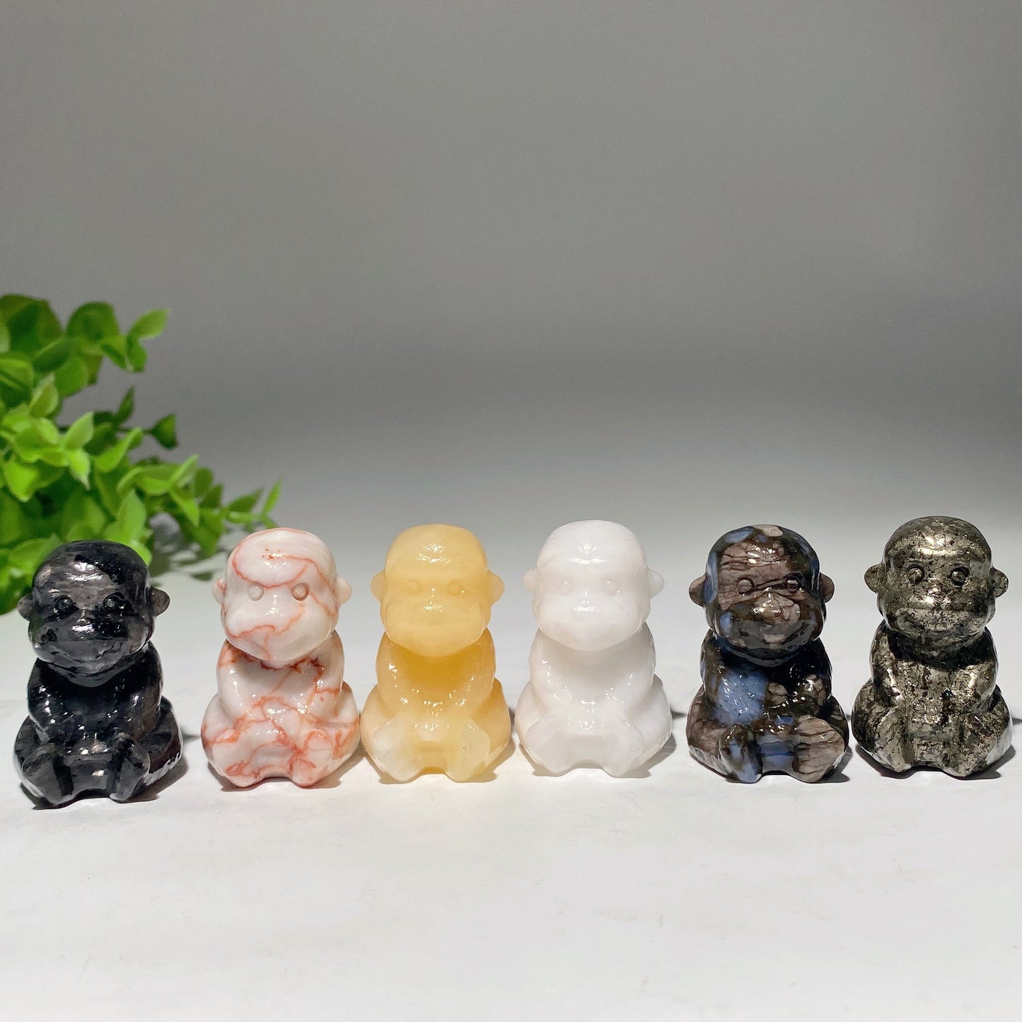 1.5" Mixed Crystal Monkey Carvings Bulk Wholesale