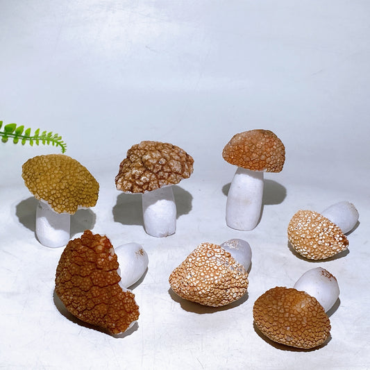 2.5"-3.3" Natural Agate Mushroom Carving Wholesale New Arrival