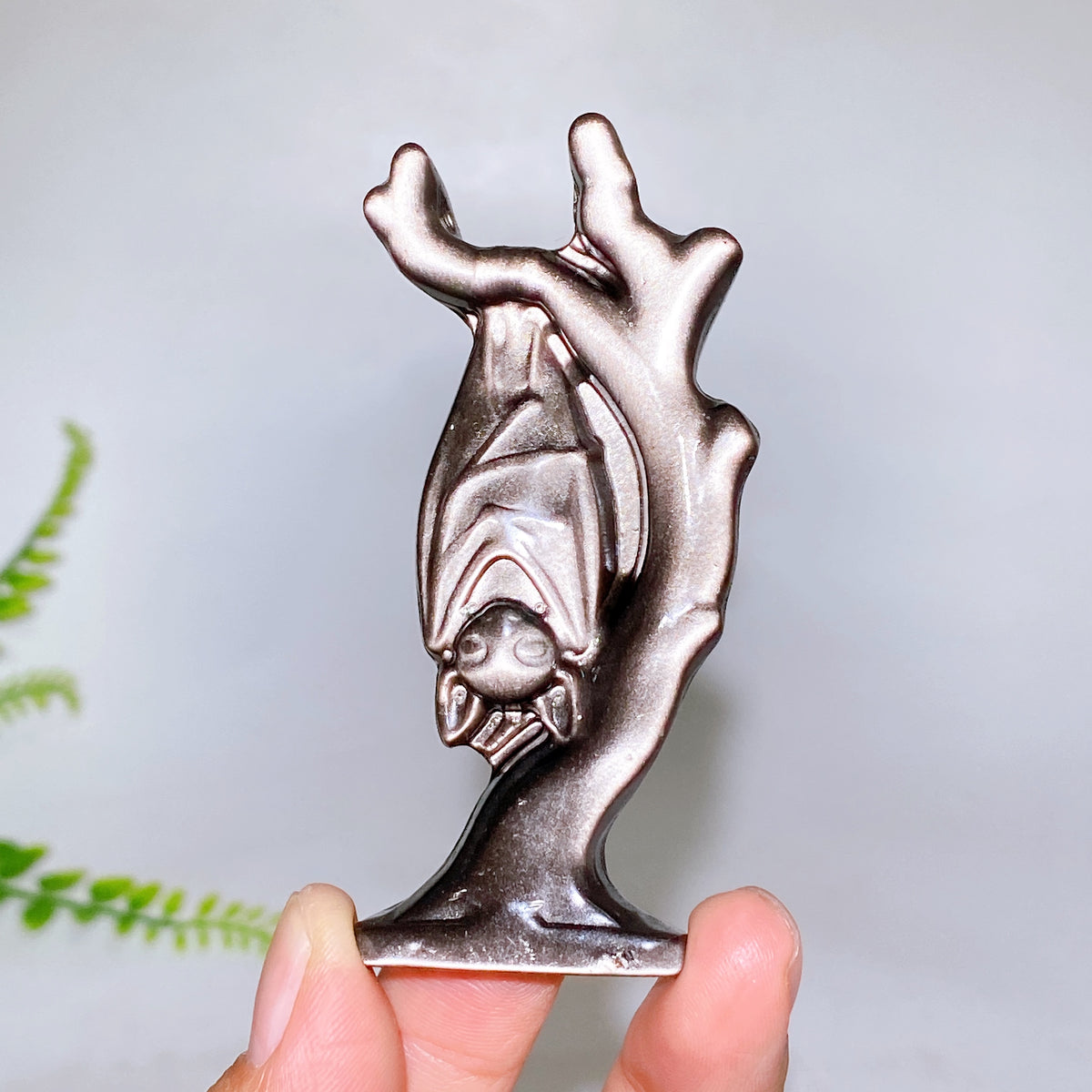 3.1"-3.3" Silver Obsidian Slab Carving Wholesale New Arrival