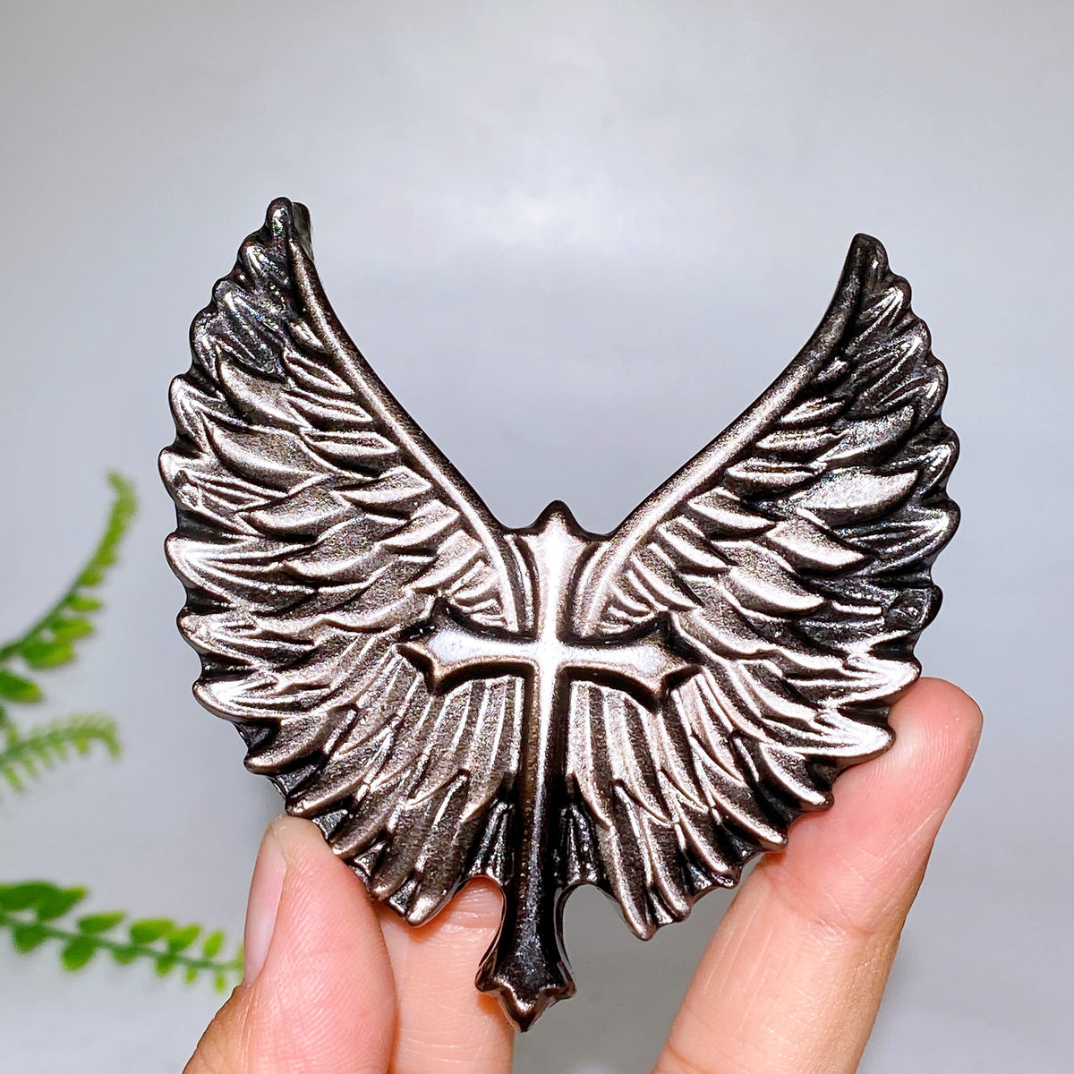 3.1"-3.3" Silver Obsidian Slab Carving Wholesale New Arrival
