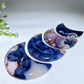 3.3"-4.5" Blue Flower Agate Moon Carvings Crystal Healing Bulk Wholesale