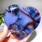 3.0"-4.0" Blue Flower Agate Heart Carvings Bulk Wholesale