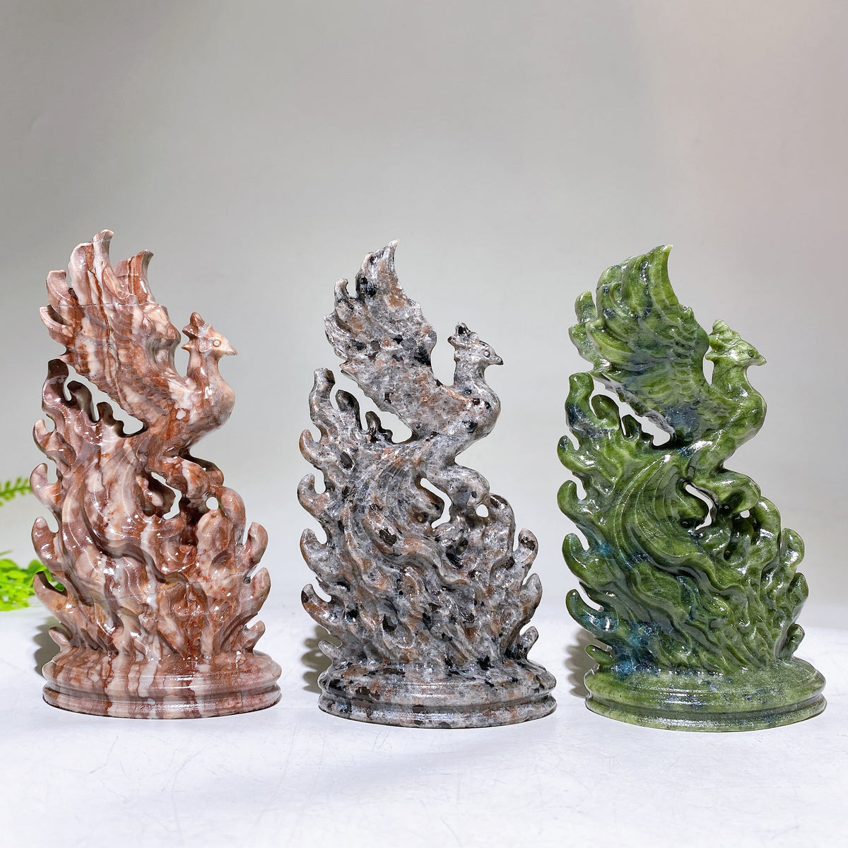 4.7" Natural Crystal Phoneix Carving Wholesale New Arrival