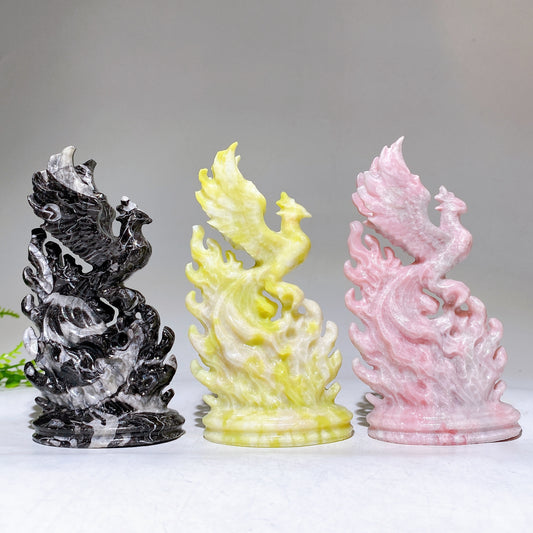 4.7" Natural Crystal Phoneix Carving Wholesale New Arrival