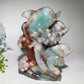 6.6" Large Unique Natural Green Flower Dolphins Carvings Crystal Healing