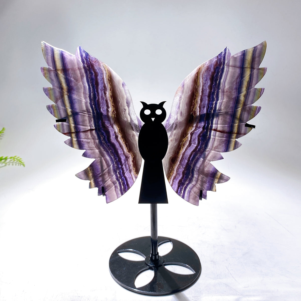 Purple Fluorite Bat Wings with Stand Wholesale New Arrival