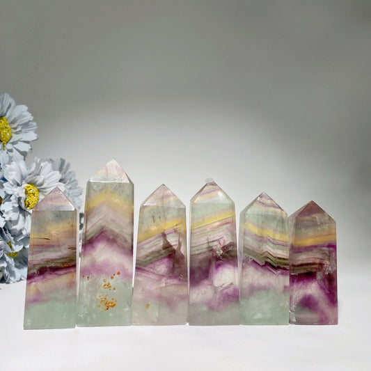 2.0"-4.5" Silk Fluorite Point Bulk Wholesale