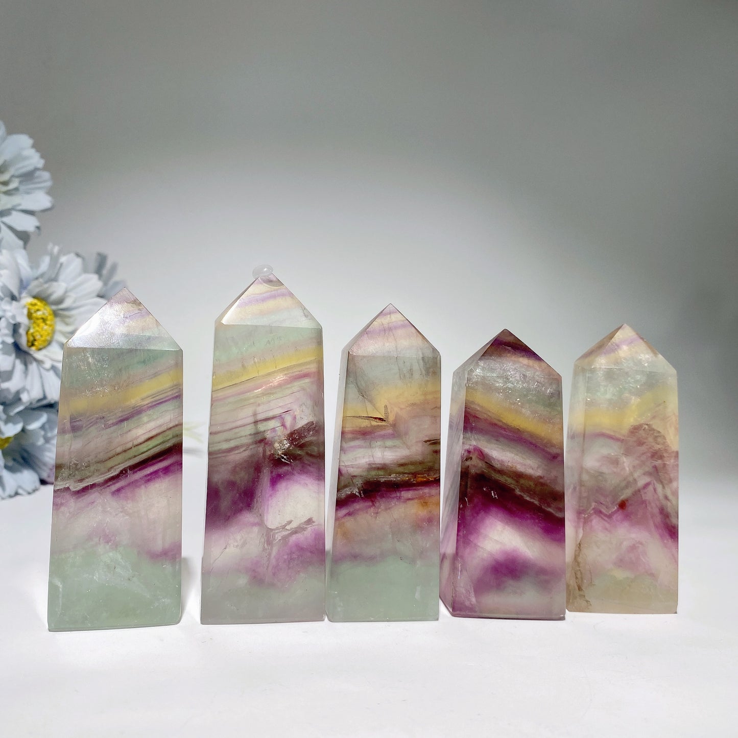 2.0"-4.5" Silk Fluorite Point Bulk Wholesale