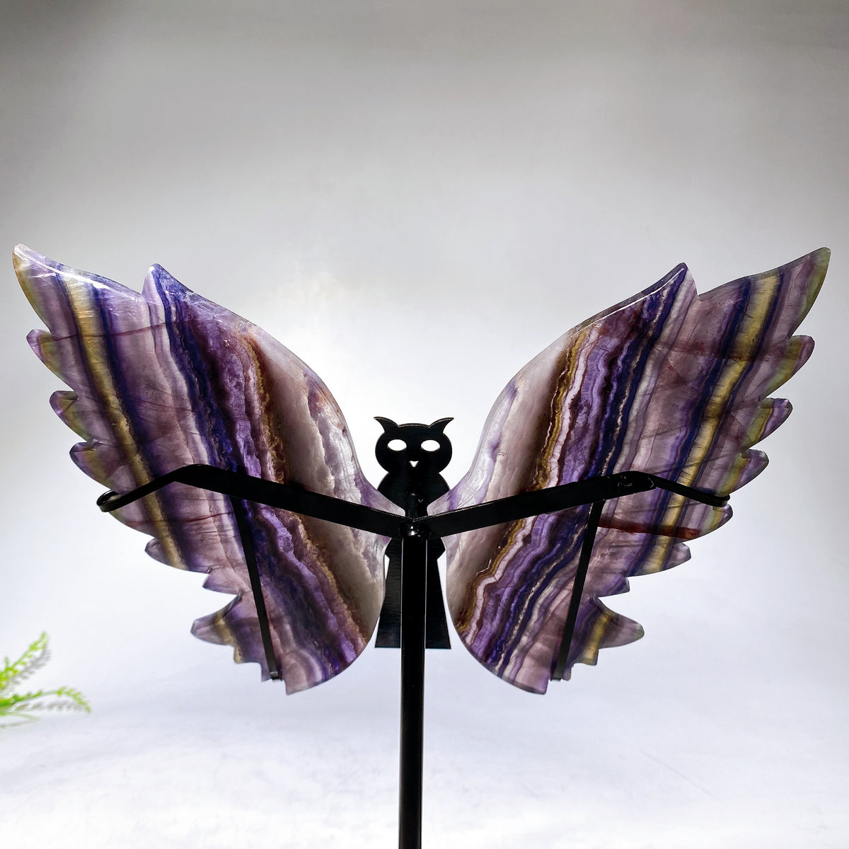 Purple Fluorite Bat Wings with Stand Wholesale New Arrival