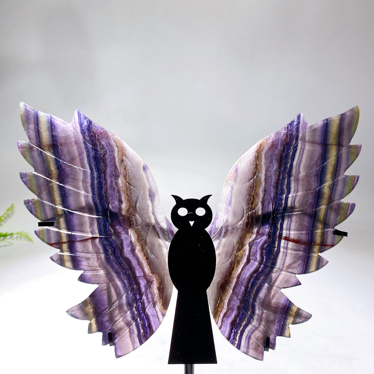 Purple Fluorite Bat Wings with Stand Wholesale New Arrival