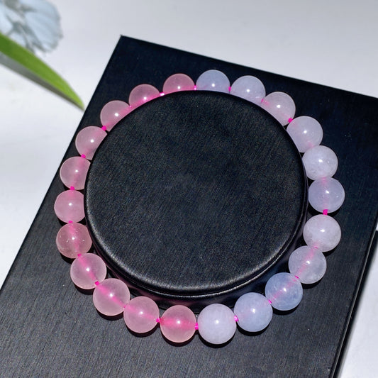 8-16mm Rose Quartz Jadeite Blue Flower Agate Bracelet Crystal Healing Bulk Wholesale