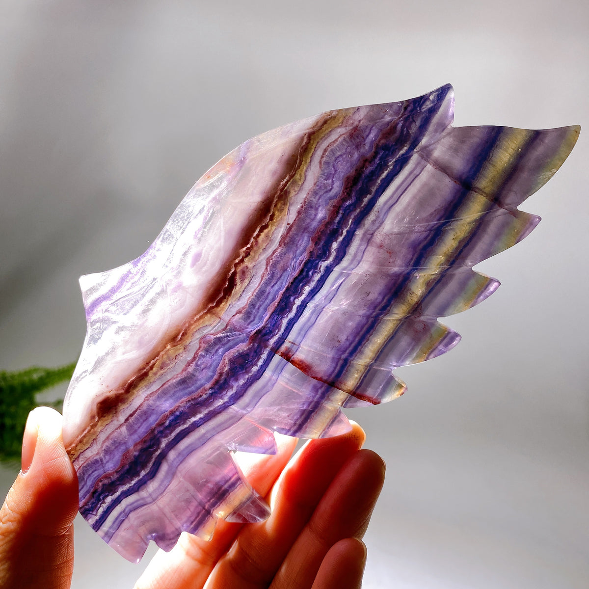 Purple Fluorite Bat Wings with Stand Wholesale New Arrival