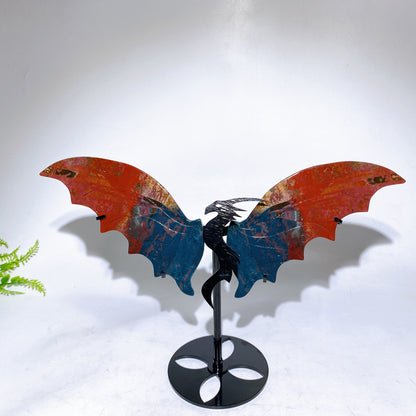 Natural Crystal Dragon Wings Carving with Stand Wholesale New Arrival