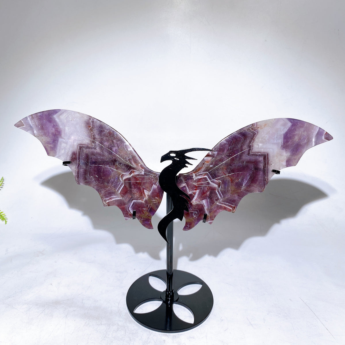 Natural Crystal Dragon Wings Carving with Stand Wholesale New Arrival